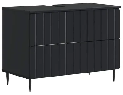 Produktbild von vidaXL Waschbeckenschrank ZWOLLE Schwarz 82 x 41 x 58,5 cm