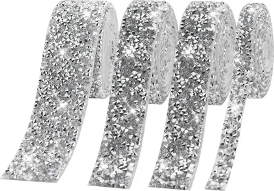 Produktbild von 4 Rollen Diamantband selbstklebend kristall Strass Diamant Band Glitzerband Silber Strassband Deko Strasssteine Band Glitzersteine für Hochzeit Geburtstag DIY Dekoration (Silber, 10mm & 20mm & 30mm)