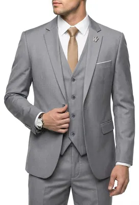 Produktbild von Hihawk Herren 3-teiliger Anzug mit Stretch-Stoff, solide schmale Passform, EIN-K
