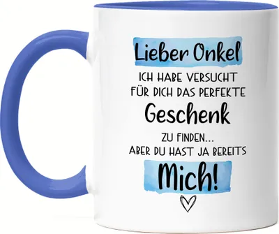 Produktbild von Onkel Geschenk Tasse Blau Lustige Geschenkidee Für Den Besten Onkel Nichte Neffe