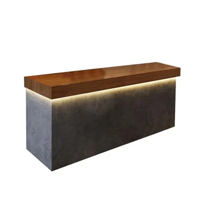 Produktbild von Theke Industriestil-Kassentheke Restaurant-Bar Bar-Theke Empfangstheke Rezeption Kasse Bar 220*60*100cm Grau【CTSN 220】