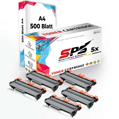 Produktbild von Druckerpapier A4 + 5x Multipack Set Kompatibel für Brother MFC-8510 (TN-3380) Toner-Kartusche Schwarz XL 8000 Seiten
