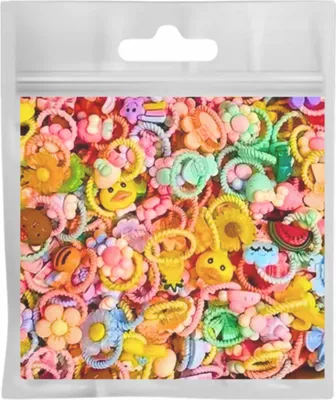 Immagine prodotto di Set di 60 elastici per capelli colorati per bambine
