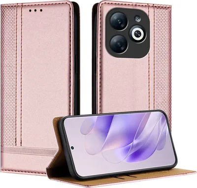 Produktbild von Handyhülle für Infinix Smart 8 Pro Leder Flip Klappbare Schutzhülle mit Standfunktion Pink