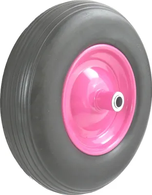 Produktbild von MATRIX Ersatzrad pannensicher Schubkarrenrad PolyurethanRad pink Stahlfelge 4x8