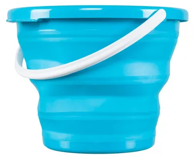 Produktbild von Faltbarer Eimer - 10 Liter - blau - Kunststoff und Gummi - Camping-Eimer