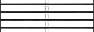 Produktbild von vidaXL Fenstergitter 175 x 60 cm Pulverbeschichteter Stahl Schwarz