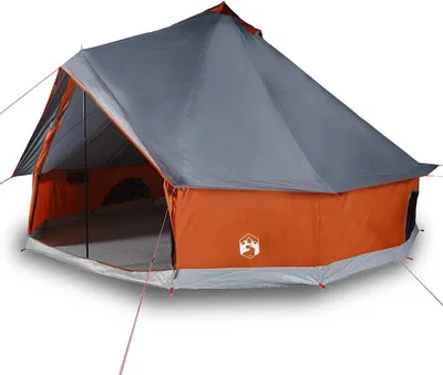 Produktbild von vidaXL Tipi-Familienzelt 8 Personen Grau und Orange Wasserdicht