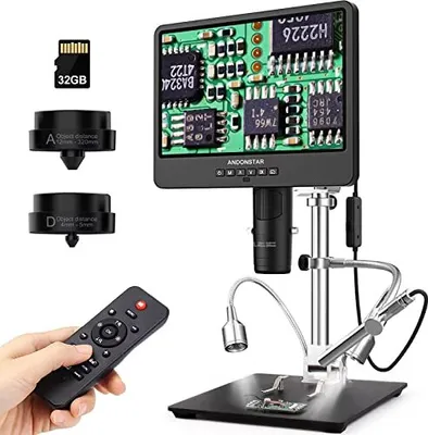 Produktbild von Andonstar AD249S-M HDMI Digitalmikroskop 2000x Endoskop, 2160p UHD-Videoaufzeichnung 10,1-Zoll-LCD, Löten elektronisches Mikroskop, Münze