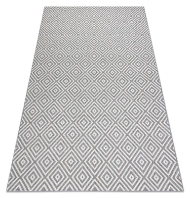 Image de Tapis SIZAL FLAT 48607637 Carrés Losanges gris / crème gris 120x170 cm