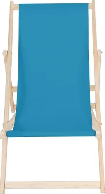 Produktbild von Strandstuhl klappbar Holz Hellblau verstellbar mit Segeltuch