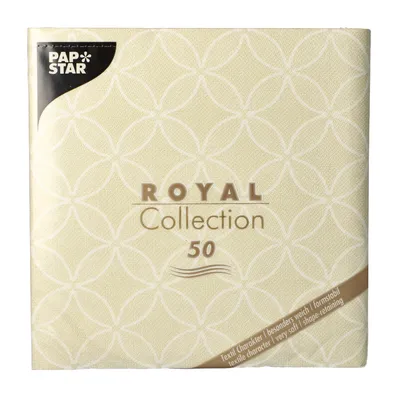 Immagine prodotto di Papstar Servietten "ROYAL Collection" 1/4-Falz 40 x 40 cm champagner "Circle Flowers" 50 Stück