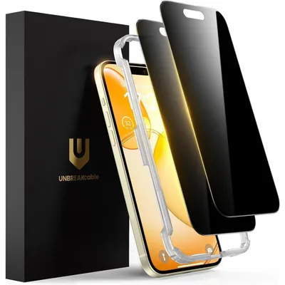 Immagine prodotto di Pellicola protettiva in vetro temperato per iPhone 15 da 6,1" - Anti-sbirciamento, confezione da 2