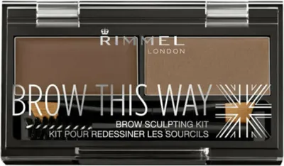Produktbild von Rimmel Brow This Way, 2 Farben, Braun, Medium Brown, MICA, TALC, DIMETHICONE, CAPRYLIC/CAPRIC TRIGLYCERIDE, MAGNESIUM STEARATE, PHENOXYETHANOL,..., Rechteck, 3,27 g