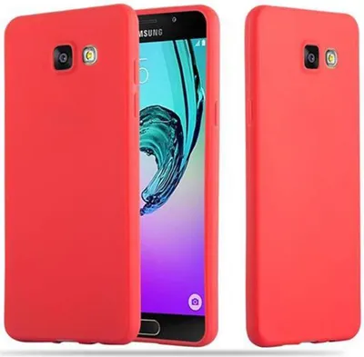 Produktbild von Cadorabo Hülle für Samsung Galaxy A5 2016 Schutzhülle in Rot Handyhülle TPU Silikon Etui Case Cover
