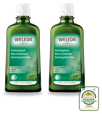 Immagine prodotto di 2 confezioni di latte da bagno Weleda Abete Rosso, 200 ml ciascuna, confezione risparmio, 2 pezzi