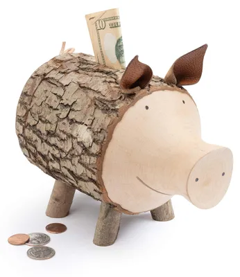 Produktbild von Handgefertigtes Sparschwein aus Holz