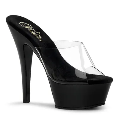 Produktbild von KISS-201 Damen Sandale von Pleaser, Transparent Schwarz , EU 39, US 9