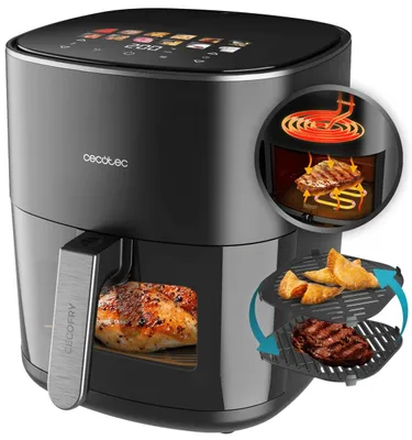 Productafbeelding van Heißluchtfriteuse Cecofry & Grill Duoheat 6500 (zwart, 2.200 watt, mand van 6,5 liter, met kijkvenster, dubbel verwarmingselement)