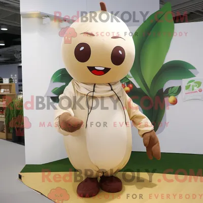 Obrázok produktu pre Maskot spoločnosti REDBROKOLY: béžové čerešne oblečené v kombinéze a zavinovačke