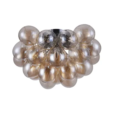 Image de Plafonnier, métal verre, nickel, G9 douilles