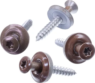 Produktbild von SECCARO Spenglerschraube 4,5 x 35 mm, RAL 8011 nussbraun, Edelstahl A2, EPDM-Dichtscheibe 15 mm, TX / Innensechsrund, 100 Stück