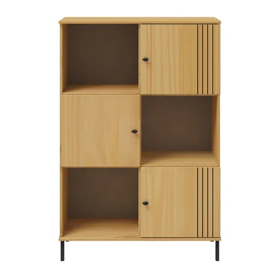 Produktbild von Woodroom Bücherregal Kiefer massiv eichefarbig lackiert 95x141x40 cm