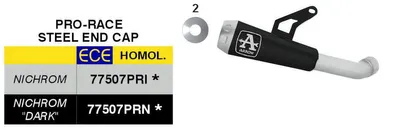 Immagine prodotto di Marmitta Slip-On ARROW omologata Pro-Race nero nichrom per Kawasaki Z 1100/Z 1100 SE