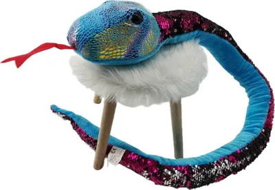 Produktbild von Plüschtier Plüschschlange XXL 110 cm Plüsch-Schlange weich gefüllt, ideal zum Trösten Kuscheln Einschlafhilfe Toys Schlange Snake Kuscheltier blau pink Glitzer