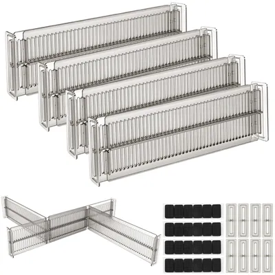 Schubladen-Organizer, 4 Stk., verstellbar 27,5–50 cm, 8 cm hoch