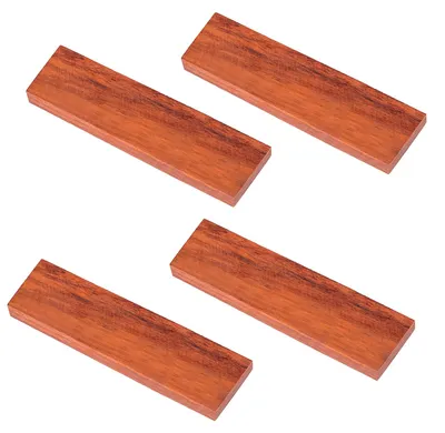 4 Holz-Messergriffe, rotes Birnbaumholz, 16x4x1 cm