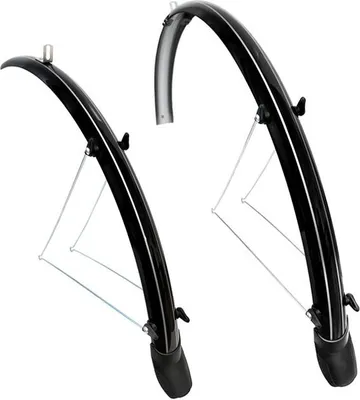 Produktbild von Bonin Kunststoff-Schutzblech-Set, 48 mm, 700-28'', Schwarz Grau, mit Allwetterschutz, klapperfreiem Sitz und robuster Bauweise, für Rennräder und Urban Bikes