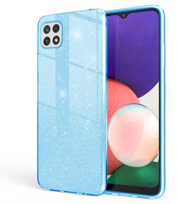 Zdjęcie produktu dla NALIA Wytrzymałe, błyszczące etui do Samsung Galaxy A22 5G, odporne na wstrząsy, wzmocnione etui silikonowe Blue