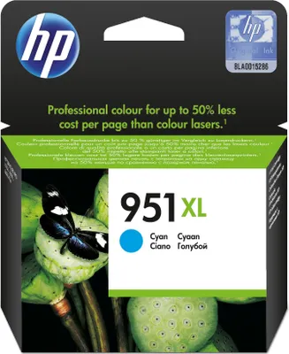 Obrázek produktu pro HP 951XL Azurová originální inkoustová kazeta s vysokou výtěžností, Azurová, Inkoust na pigmentové bázi, 24 ml, 1 kusů, 1500 str.