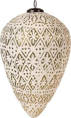 Obrázek produktu pro Clayre & Eef Vánoční cetka 26 cm z bílého skla