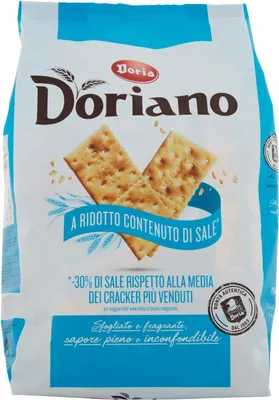 Produktbild von Doria Doriano Crackers ohne Salzkörner Salzgebäck gesalzen 700g kekse