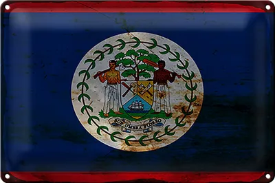 Produktbild von Blechschild Flagge Belize 30x20cm Flag of Belize Rost