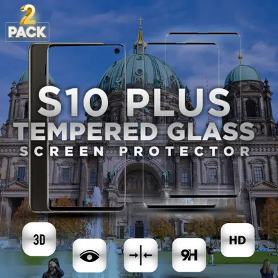Obrázek produktu pro 2 balení Samsung Galaxy S10 PLUS - Tvrzené sklo 9H - Vysoce kvalitní 3D ochrana displeje