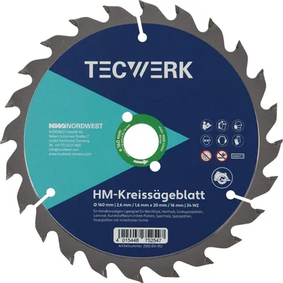 Obrázek produktu pro Ruční kotouč Auen – 165 mm, počet zubů 36, otvor 20 mm, šířka řezu 1,7 mm