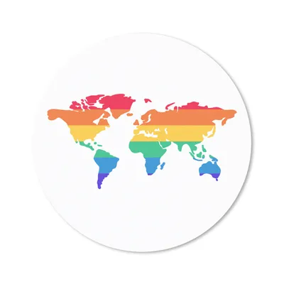 Produktbild von MuchoWow® Mauspad Mousepad Karte - Welt - Regenbogen 20x20 cm - Mousepads - Maus Mat - Pad - Mausunterlage - Schreibtischmatte