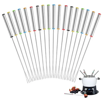 Productafbeelding van Fonduevorken - Roestvrij staal - 18 stuks - 24 cm lang