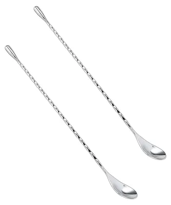 Cocktaillöffel aus Edelstahl, 30,5 cm, 2 Stück, Spiralmuster