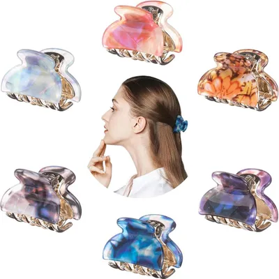 Image de 6 Pinces à cheveux Femme Carrées Petites pour cheveux fins Ecaille-Léopard {{--}} 3,4cm