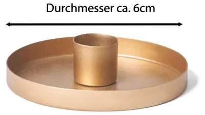 Produktbild von Novaliv 4x Kerzenhalter 6cm Metall Stabkerzen Tafelkerzen GOLD mit LED-Stabkerze für Adventskranz flammenlos Kerzenteller Kerzenständer weihnachtliche Tischdekoration candle holder Kerzenpin