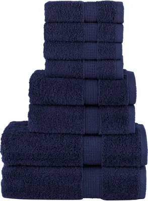 Produktbild von "2026 Promotion" 8 tlg. Premium-Handtuch-Set SOLUND Marineblau 600 g/m² - Duschtücher CC586