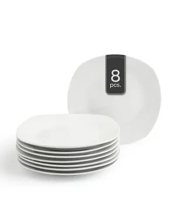 Produktbild von Dessertteller - Weiß - 19,5 x 19,5 cm - Porzellan - eckige Form - 8er Set