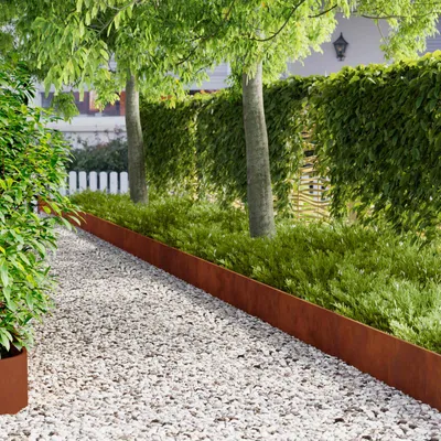 Produktbild von Raseneinfassung 10 pcs 103 x 25 cm Stahl Rostig - Beeteinfassungen c3687
