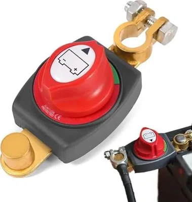 Produktbild von Batterietrennschalter 12V-48V, Trennschalter Wasserdicht Robuster Batterieschalter Auto Batterie für Auto Motorrad Marine Boat Caravan Yacht Bus Boot Reisen