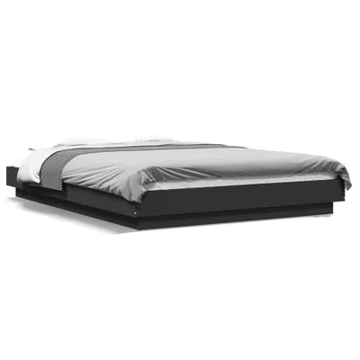 Produktbild von vidaXL Bettgestell mit LED Schwarz 120x190 cm Holzwerkstoff