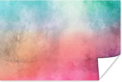 Produktbild von MuchoWow® Poster Aquarell - Rosa - Lila - Grün 120x80 cm - Bilder